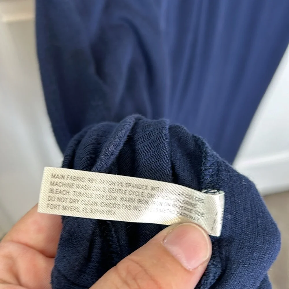 Soma Ribbed Sleep Shirt Women's Large Navy‎ Blue Short Sleeve Loungewear